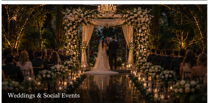 modern wedding reception